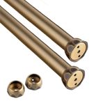 Gardırop Rayı 2 Adet Ağır Hizmet Tipi Yuvarlak Dolap Çubuğu Şampanya, 30 40 50 60 70 85 90 95 100 150 170 Cm Gardırop Askı Çubuğu Uç Destekleriyle, Kesilebilir Elbise Askısı(88cm(34 5/8"))