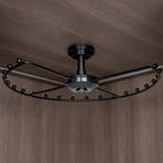 Gardırop Rayı Köşe Döner Dolap Çubuğu Askı Aparatı, Giysileri Asmak Için Ağır Hizmet Tipi Vestiyer Elbise Askıları, 42/52 Cm Tavan Montajlı Giysi Düzenleyici Direk(Black,42cm(16 1/2"))