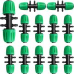 Gardrip Dikenli Tee 1/2 İnç ila 1/4 İnç Sulama Borusu: Kilitli Dikenli Azaltma Tee 6 Yollu Adaptör 1/2 "ila 1/4" Damla Hattı Sistem Parçalarını Bölmek için Damla Önleyici Sulama Parçaları (12 Paket)