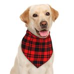 Garlaibi Kırmızı İskoç Ekose Damalı Köpek Bandana Eşarp Üçgen Önlükler Pet Aksesuarları Kedi Fular