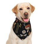Garlaibi Kırmızı mantar yeşil bitki çiçek siyah köpek Bandana eşarp üçgen önlükler Pet aksesuarları kedi fular