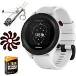 Garmin 010-02472-00 Approach S12 Gps Golf Watch, 42K + Yüklü Dersler (Beyaz) | Resmi Abd Ortak Modeli | Sche With 1 Yr Cps Advancedd Protection Pack, 7-In-1 Golf Tool & Iron Head Covers Setleri