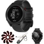 Garmin 010-02472-00 Yaklaşım S12 Gps Golf Watch, 42K + Yüklü Dersler (Black) Sche With Deco Essentials Ekran Koruyucu + Multi-Function Golf Tool + Rollsed Golf Iron Head Covers Setleri - Siyah