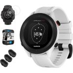 Garmin 010-02472-02 Yaklaşım S12 Gps Golf Watch 42K + Tamamlanan Dersler Beyaz Paket Deco Essentials Silikon Toz Kapak 3 Pack, Ekran Koruyucu 2 Pack ve 2 Yr Cps Geliştirilmiş Koruma Paketi