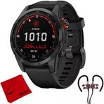 Garmin 010-02539-12 Fenix 7S Solar Smartwatch - Slate Gray With Black Band Sche With Deco Gear Manyetik Kablosuz Sport Earbuds And Deco Gear Microfiber Temizlik Kumaş