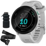 Garmin 010-02562-01 Forerunner 55 Gps Run & Activity Tracker - Hrm 200 Heart Rate Monitor (Xs-S) & Deco Essentials Collapsable 24Oz Su Şişesi