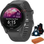 Garmin 010-02641-00 Forerunner 255 Gps , Slate Gray | Resmi Abd Ortak Modeli | Işout Soğutma Spor Havlusu ve Deco Essentials Wearable Commuter Front ve Arka Güvenlik Işık Işık Işıkları - Siyah