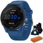 Garmin 010-02641-01 Forerunner 255 Gps Smartwatch, Tidal Blue | Resmi Abd Ortak Modeli | İşout Soğutma Spor Havlusu Ve Deco Essentials Wearable Commuter Front Ve Arka Güvenlik Işık Işık Işık Işıkları