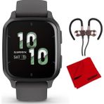 Garmin 010-02701-00 Venu Sq 2 Gps Slate Bezel With Shadow Gray Case And Silikon Band Sche With Deco Gear Manyetik Kablosuz Sport Earbuds Gunmetal And Microfiber Temizlik Kumaş Kumaşı - Siyah