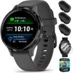 Garmin 010-02785-00 Venu 3s Health Fitness Gps Akıllı Saat Steel Bezel With Pebble Gray Case 41MM Sche With Dust Cover 3 Pack, 2pack Ekran Koruyucu ve 2 Yr Cps Geliştirilmiş Koruma Paketi - Siyah