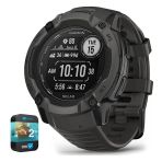 Garmin 010-02805-10 Instinct 2X Solar Rugged Gps Smartwatch Graphite | Resmi Abd Ortak Modeli | Sche With 2 Yr Cps Advancedd Protection Pack