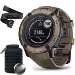 Garmin 010-02805-12 Instinct 2X Solar Rugged Gps Smartwatch Taktik Baskı Coyote Tan Sche With Garmin Heart Rate Monitor True Heart Rate & Hrv Data Fa