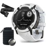 Garmin 010-02805-14 Instinct 2X Solar Rugged Gps Smartwatch Whitestone Grafik Kalp Tespiti Doğru Kalp Oranı & Hrv Data-S Ve Collapsable Water Şişe