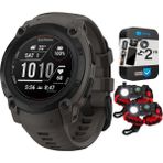Garmin 010-02932-00 Instinct E 40MM Rugged Açık Gps7/24 Sağlık Izleme (Charcoal) Sche ile 2 Yıl Cps Koruma Paketi + Deco Essentials 2pack Taktik Acil Ayakkabı W/sos LED - Siyah