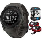 Garmin 010-02933-00 Instinct E 45Mm Rugged Açık Gps Smartwatch 7/24 Sağlık İzleme (Charcoal) Sche İle 2 Yıl Cps Koruma Paketi + Deco Essentials 2Pack Taktik Acil Ayakkabı W/Sos Led