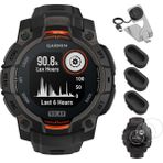 Garmin 010-02934-00 Instinct 3-45 mm Açık Gps Akıllı Saat Solar Black Band Sche ile Deco Essentials Şarj Dock, Silikon Dust Cover 3 Pack ve 2pack Ekran Koruyucu - Siyah