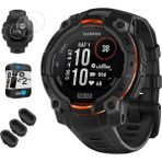 Garmin 010-02934-00 Instinct 3-45 mm Açık Gps Solar Black With Black Band Sche With Silikon Dust Cover 3 Pack, Ekran Koruyucu 2pack ve 2 Yr Cps Geliştirilmiş Koruma Paketi - Siyah