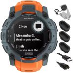 Garmin 010-02935-01 Instinct 3-50 Mm Açık Gps Smartwatch Solar Twilight With Solstice Band Sche With Şarj Dock, Dust Cover For Watch 3 Pack And Usb Type C Şarj Ve You Cable