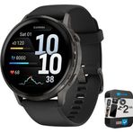 Garmin 010-03014-00 Venu 4, 45 mm Sağlık ve Fitness GPS Akıllı Saat, Slate ve Siyah Silikon Bant Paketi ve 2 YR CPS Gelişmiş Koruma Paketi