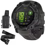 Garmin 010-03020-00 Instinct 3 50Mm Açık Gps Smartwatch, Amoled, Black Band Sche With Hrm 200 Heart Rate Monitor True Heart Rate & Hrv Data (Xs-S) & Deco Essentials Sling Backpack