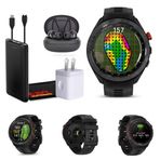 Garmin Approach S70 47MM Siyah-Golf GPS Fitness Takip Cihazı Erkekler için Akıllı Saat, Hafif Dokunmatik Ekran AMOLED Ekran ve Önceden Yüklenmiş Kurslar Paketi ...