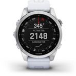 Garmin fenix 7S, Daha küçük boyutlu macera akıllı saati, GPS'li sağlam dış mekan saati, dokunmatik ekran, sağlık ve sağlıklı yaşam özellikleri, beyaz taşlı gümüş...