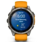 Garmin Fenix 8 Amoled Sapphire Titanyum 47 mm Turuncu Grafit Akıllı Saat
