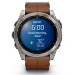 Garmin Fenix 8 Sapphire Karbon Gri 51 mm DLC Titanyum Deri Akıllı Saat