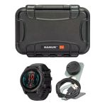 Garmin Fenix E 47Mm Gps Smartwatch With 1.3-Inch Amoled Display (Slate Gray Steel And Black) Sche With Hard Case (Black) And Focus Camera Şarj Stand (3)
