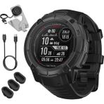 Garmin Instinct 2x Solar Rugged Gps Akıllı Saat, Taktik Edition, Black 010-02805-13 Sche With Deco Essentials Şarj Dock, 3x Silikon Toz Kapak ve USB Type C Şarj ve Syn Cable - Siyah