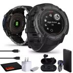 Garmin Instinct 2X Solar - Taktik Sürümü Siyah, Erkekler İçin Sağlam Dış Mekan Gps Akıllı Saat, Solar Şarj Özelliği, Balistik Hesap Makin