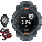 Garmin Instinct 3 45 mm Açık Gps Akıllı Saat Solar Twilight Band 010-02934-01 Sche With Deco Essentials 2x Ekran Koruyucu & 2x Taktik Paracord Duş - Siyah