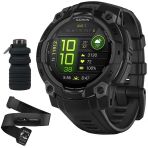 Garmin Instinct 3-45 Mm Açık Gps Smartwatch, Amoled, Black Band With Hrm 200 Heart Rate Monitor (M-Xl) Sche With Deco Essentials Collapsable Water Şişe