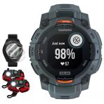 Garmin Instinct 3 45 Mm Açık Gps Smartwatch Solar Twilight Band 010-02934-01 Sche With Deco Essentials 2X Ekran Koruyucu & 2X Taktik Paracord Duş