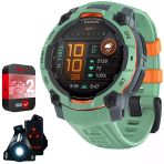 Garmin Instinct 3 45Mm Açık Gps Smartwatch, Amoled, Neo Tropic W/Neo Tropic Band 010-02936-01 Sche With 2 Yr Cps Geliştirilmiş Koruma Paketi & Deco Essentials Wearable Safety Light