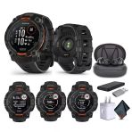 Garmin Instinct 3 45Mm, Solar Charged Display, Rugged Outdoor Gps Smartwatch, Metal-Reinforced Bezel, Built-İn Flashlight, Black (010-02934-00) Erkekler Ve Kadınlar İçin Taktik Akıllı İzleme