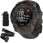 Garmin Instinct 3-50 Mm Açık Gps Smartwatch, Solar, Black With Charcoal Band With Hrm 200 Heart Rate Monitor (M-Xl) Sche With Deco Essentials Collapsable Water Şişe