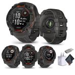 Garmin Instinct 3 50Mm, Solar Charged Display, Rugged Açık Gps Smartwatch, Sınırsız Battery Life, İnşa Edilmiş Flashlight, Charcoal (010-02935-00) Erkekler Ve Kadınlar İçin Taktik Akıllı İzleme