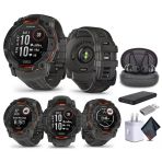 Garmin Instinct 3 50Mm, Solar Charged Display, Rugged Outdoor Gps Smartwatch, Metal-Reinforced Bezel, Built-İn Flashlight, Charcoal (010-02935-00) With Earbuds Sche