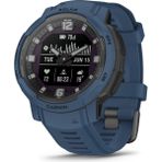 Garmin Instinct Crossover Solar, Solar Şarj Özelliğine, Analog Ibrelere ve Dijital Ekrana Sahip Sağlam Hibrit Akıllı Saat, Tidal Blue - 36 mm - Beyaz