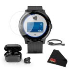 Garmin Vivoaktif 3 Müzik - Gps Smart Watch Music Storage & Playback - Sche Tempered Glass Ekran Koruyucu + Kablosuz Earbuds + 1 Genişletilmiş Garanti