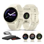 Garmin Vivoaktif 6 Fitness Gps Smartwatch Amoled Display Moon Gold With Bone Silikon Band, 11-Day Battery, 80+ Spor Modus, Faaliyet İzleme Akıllı Özellikler, Müzik, İletişimsiz Ödemeler