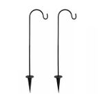 Garneck 2 Dış Mekan Çoban Kancaları Bahçe Çiçek Saksısı Standı Çimen Güneş Işığı Kutup Metal Bahçe Kuş Besleyici Tutucu Bahçe Mason Kavanozları Bahçe Kazığı ve Düğün Dekoru için