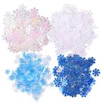 GARNECK 700Pcs Karışık Boyutlu Parıltı Noel Harikalar Kış Donmuş Taraf (3 Cm Beyaz 2. 5 Cm Beyaz 2Cm Mavisi 2. 5 Cm Mavi) Için Masa Konfeti Titrek Kar Taneleri Süsler Kar Taneleri