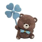 Garneck Bear Hold Shamrocks Figürler Oyuncak Orman Ayısı Hayvan Figürleri Seti Pasta Süsü Orman Hayvan Parti Malzemeleri Bebek Duş Kahverengi Ayı Ev Ofis Dekorasyonu