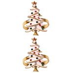 GARNECK Dekoru Yemek Masası 2Pcs Noel Pe?ete Halkalar? Metal Rhinestone A?ac? ?ekilli Pe?ete Toka Tatil Parti Pe?ete Halkas? Sahipleri Noel Parti Malzemeleri I?in Yemek Masa Partiler