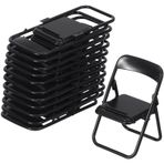 Garneck Mini Katlanır Sandalyeler 12 Adet Cep Telefonu Standı Tutucu Dollhouse Katlanır Sandalye Modelleri Masa Için Küçük Katlanır Sandalye Beşiği Dollhouse Dekorasyon