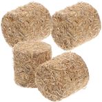 Garneck Mini Saman Balyaları 4 Adet Mini Yapay Saman Saman Minyatür Samanlık Figürler Sahte Sahte Saman Saman Blokları DIY Hasat Için Oyuncak Bebek Evi Zanaat