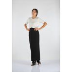 Garni Minimalist Maxi Etek - Yüksek Bel, Günlük & Şık - Bordo - 38