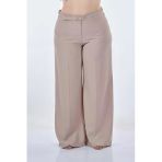 Garni Oversize Bol Paça Kadın Pantolon - Yüksek Bel, Rahat